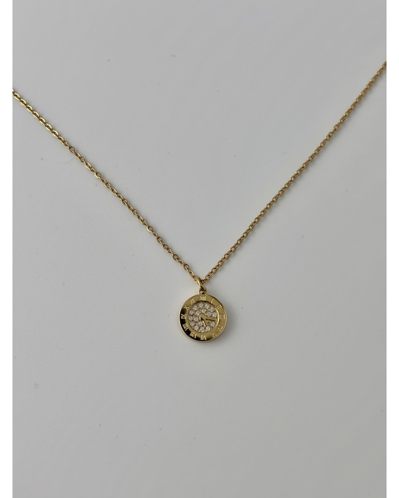 Naszyjnik zegar złoty