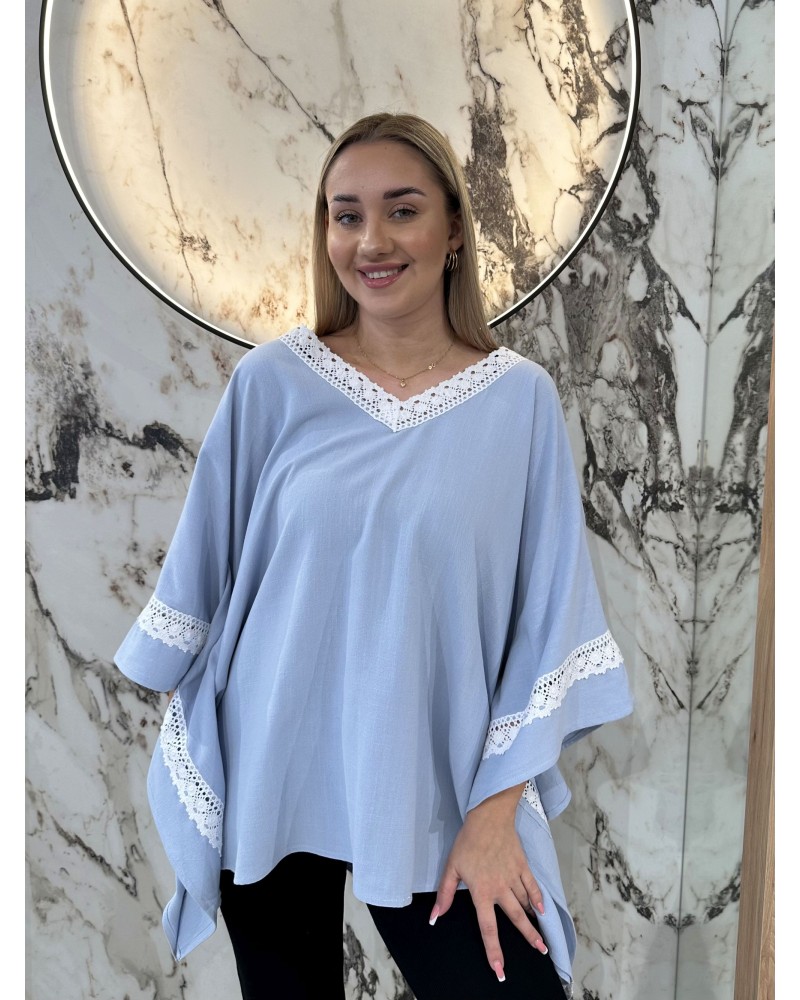 Bluzka boho By o la la...! błękitna Bluzka boho By o la la...! błękitna