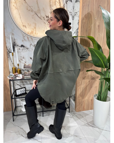 Kurtka parka z ozdobną kieszenią By o la la...! olive