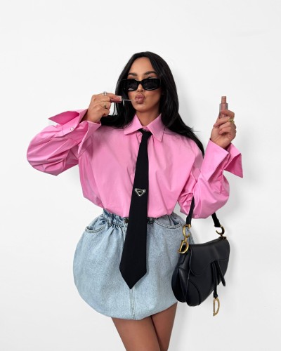 Koszula z krawatem La Milla różowa