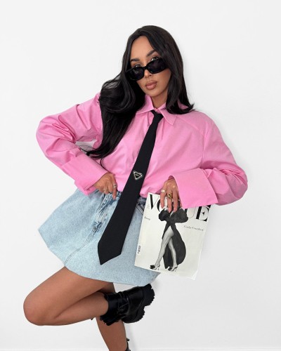 Koszula z krawatem La Milla różowa