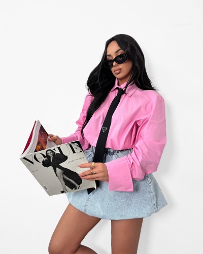 Koszula z krawatem La Milla różowa