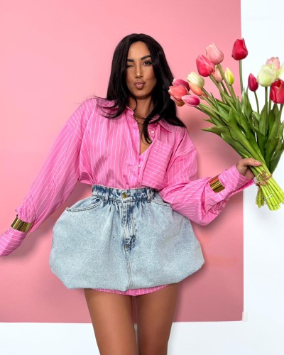 Koszula w paski La Milla różowa