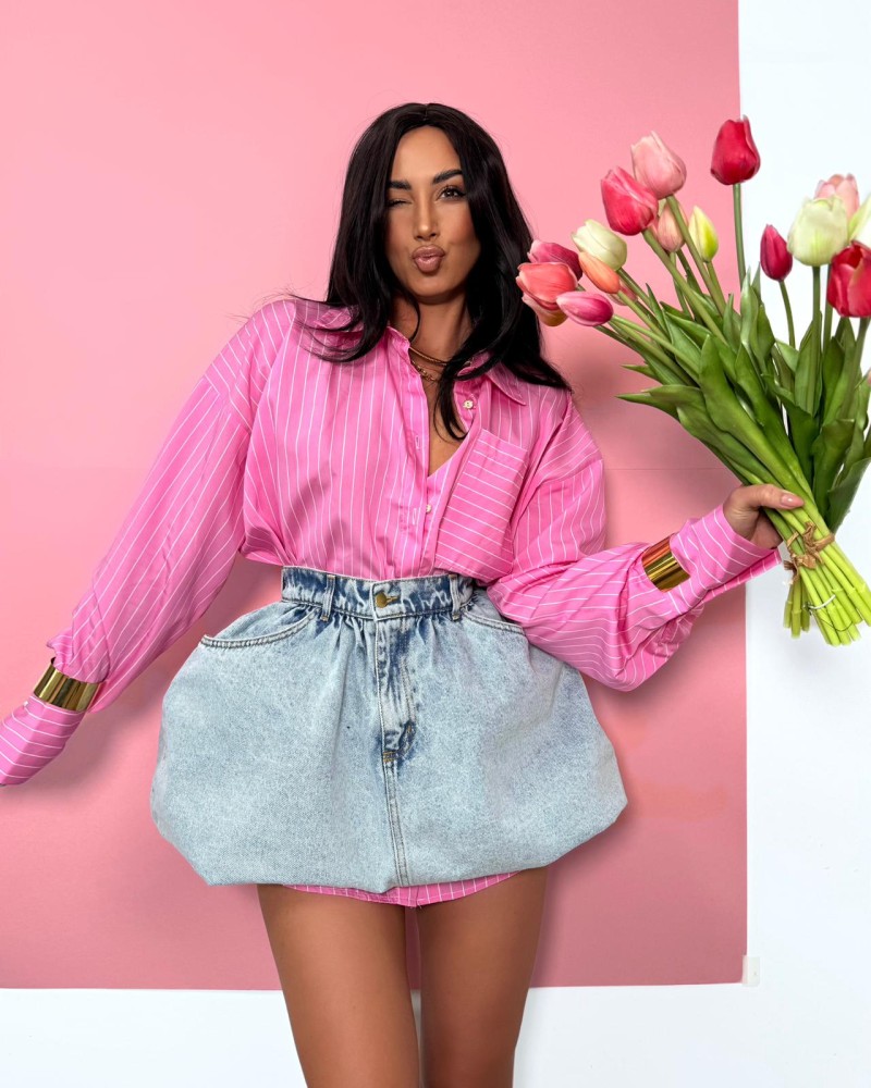 Koszula w paski La Milla różowa