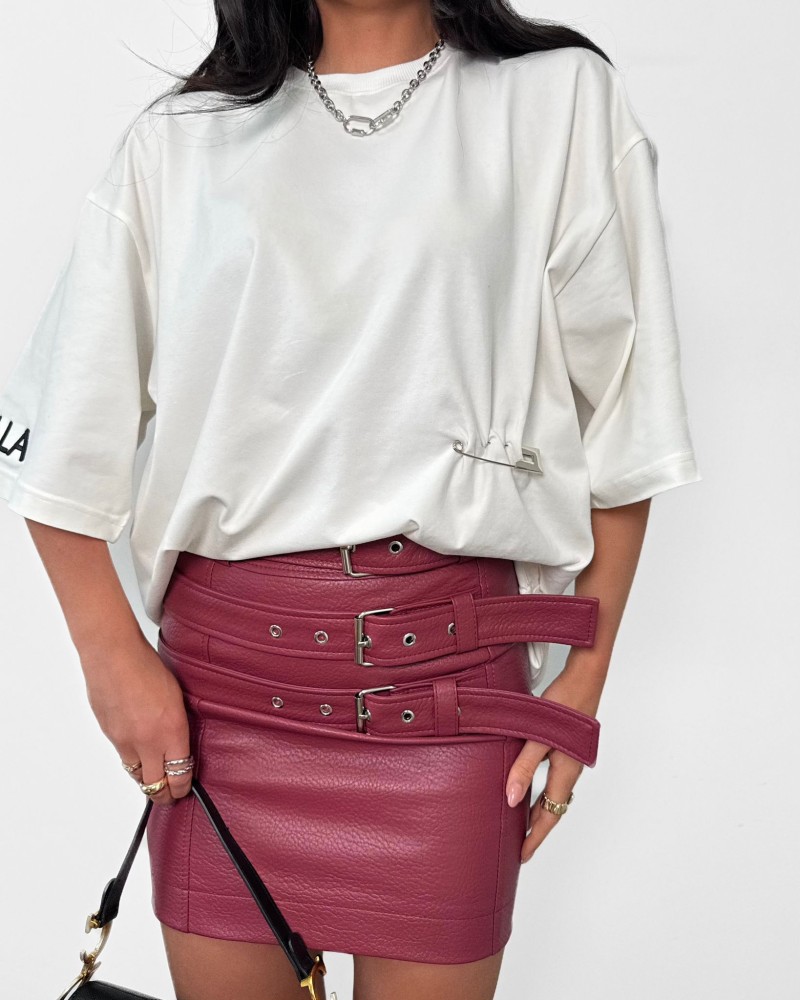 T-shirt oversize z agrafką La Milla biały