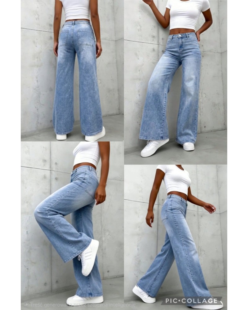 Spodnie jeansowe Roma z szeroką nogawką