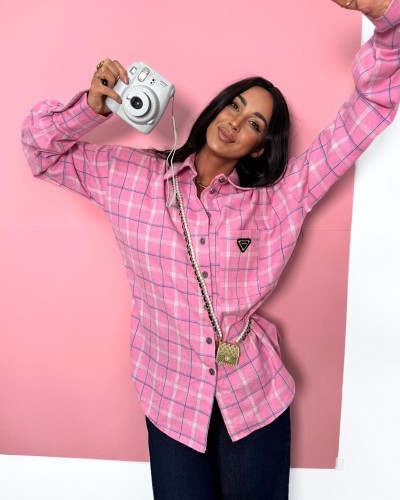 Koszula w kratę La Milla różowa