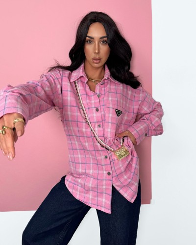 Koszula w kratę La Milla różowa