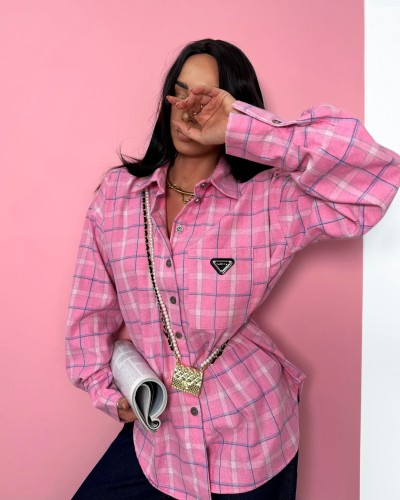 Koszula w kratę La Milla różowa