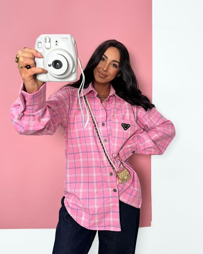 Koszula w kratę La Milla różowa