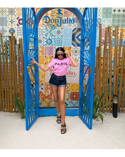 T-shirt La Milla PARIS różowy z bordowym