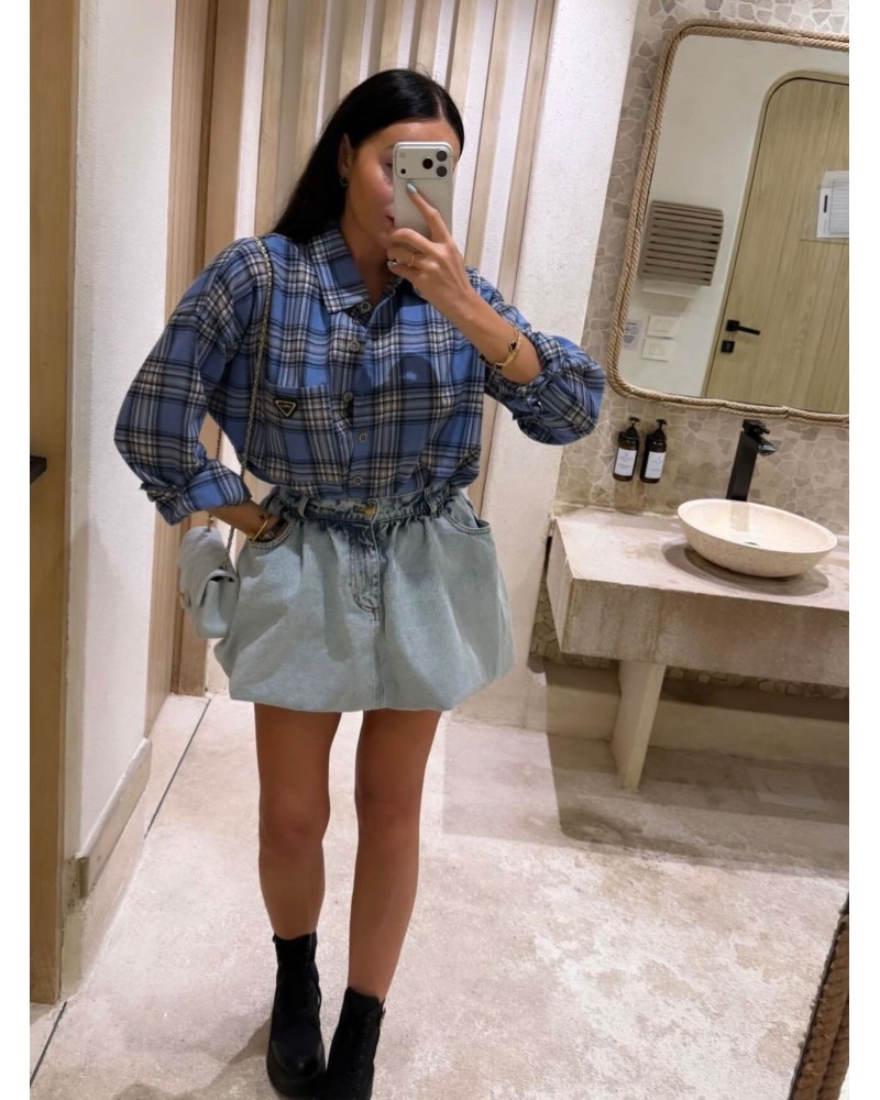 Koszula w kratę La Milla błękitna