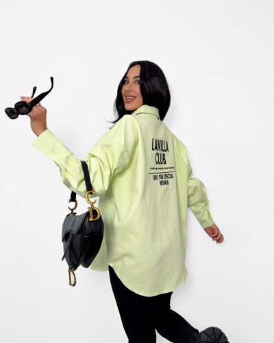 Koszula jeansowa La Milla limonkowa