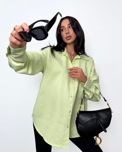 Koszula jeansowa La Milla limonkowa