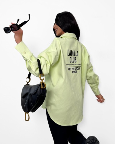 Koszula jeansowa La Milla limonkowa