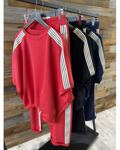 Komplet dresowy 4 paski By o la la...! red kiss