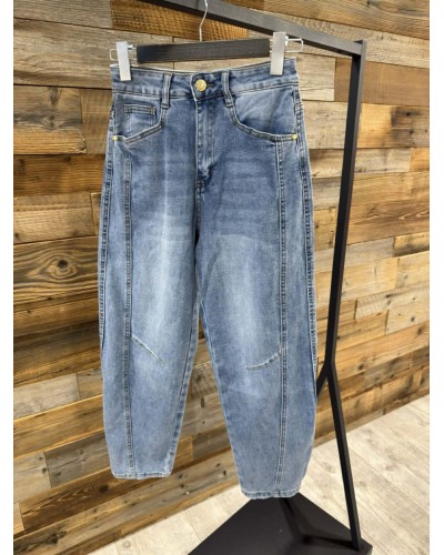 Spodnie jeansowe banany z przeszyciami By o la la...! jeans