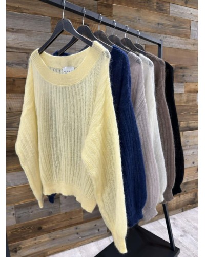 Sweter moherowy mgiełka By o la la...! czarny