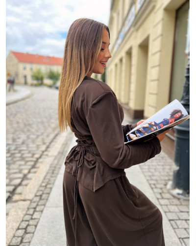 Bluzka z wiązaniem na plecach Lidia czekoladowa
