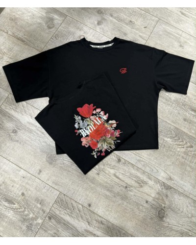 T-shirt z kwiatowym tyłem By o la la...! czarny