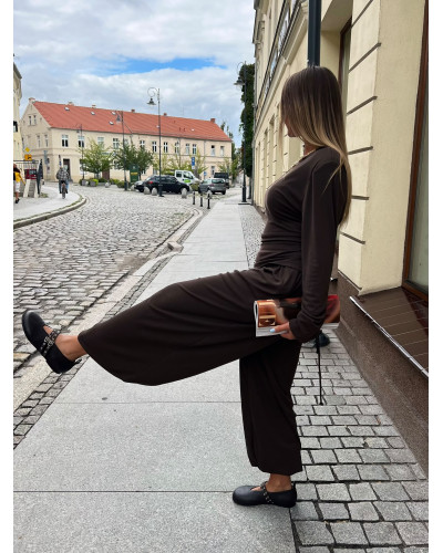 Bluzka z wiązaniem na plecach Lidia czekoladowa
