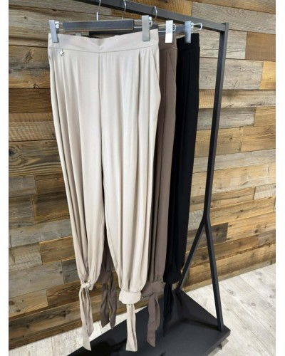 Materiałowe alladynki z wiązaną nogawką By o la la...! nude