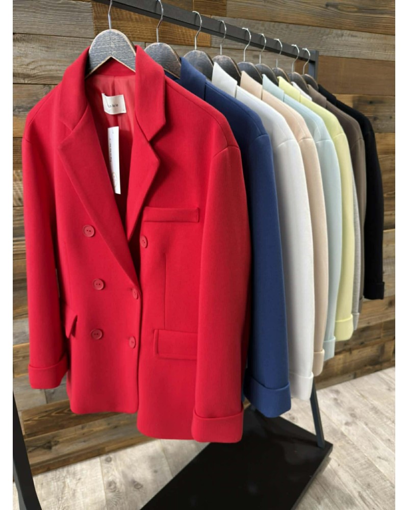 Marynarka dwurzędowa By o la la...! szary melanż