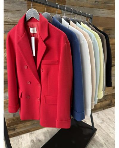 Marynarka dwurzędowa By o la la...! śmietanowa