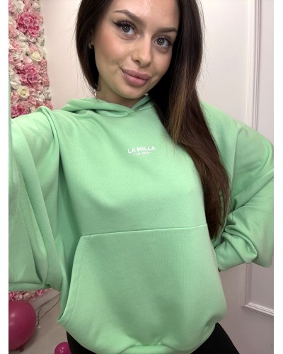 Bluza oversize z kapturem La Milla limonkowa