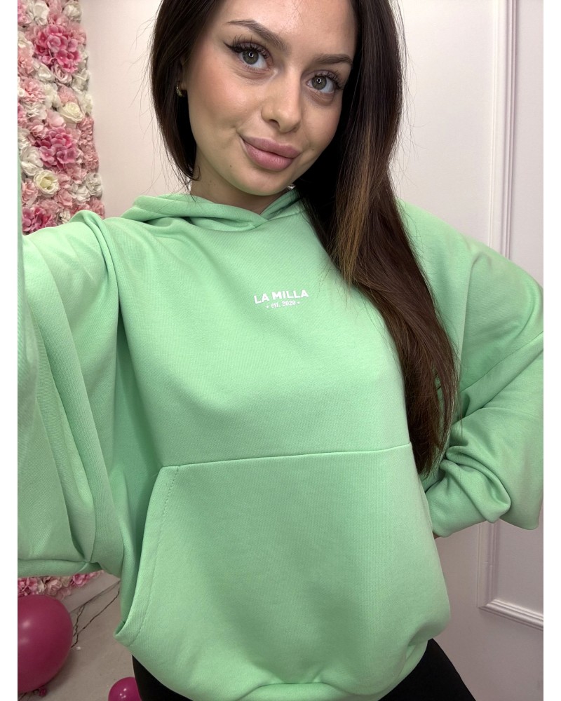 Bluza oversize z kapturem La Milla limonkowa