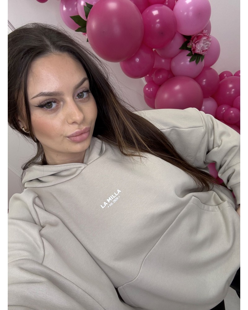 Bluza oversize z kapturem La Milla beżowa