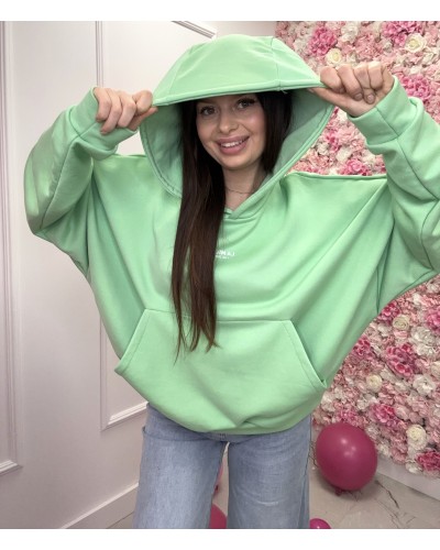 Bluza oversize z kapturem La Milla limonkowa
