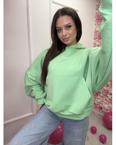 Bluza oversize z kapturem La Milla limonkowa