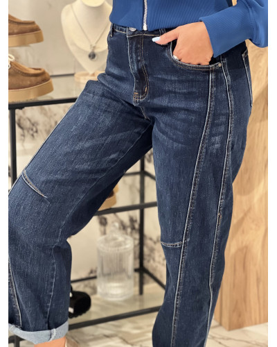 Spodnie jeansowe banany By o la la...! ciemny jeans