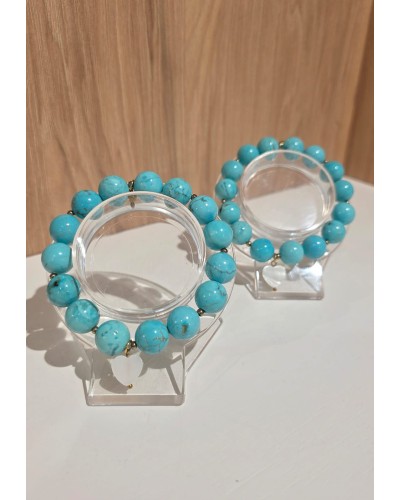 Bransoletka Nefeli z perłowym serduszkiem By o la la...! turkusowa