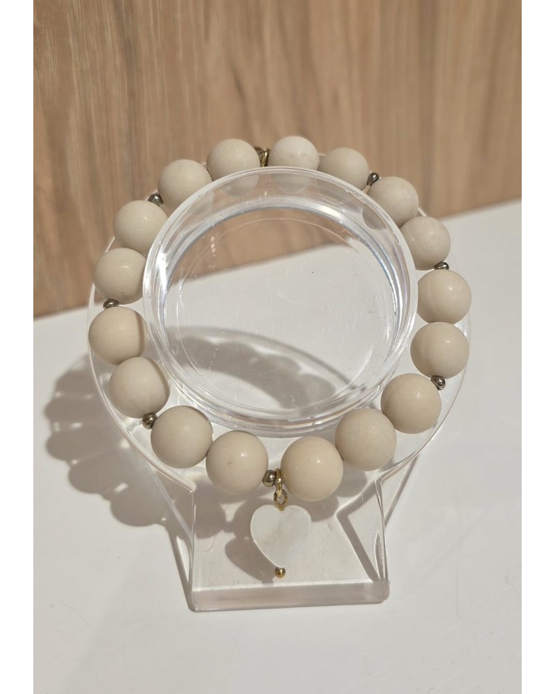 Bransoletka Loli z perłowym serduszkiemBy o la la...! beżowa