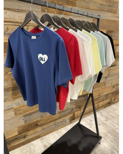 T-shirt z logowanym serduszkiem By o la la...! blue mint