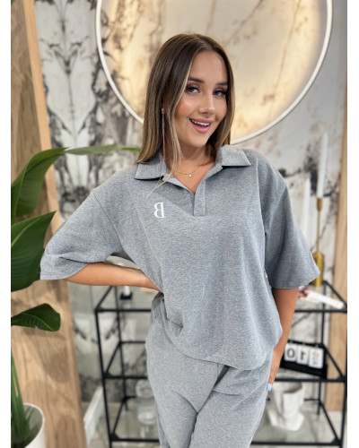 Bluzka polo By o la la...! stone grey