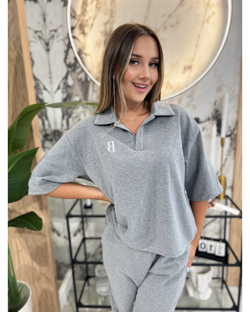 Bluzka polo By o la la...! stone grey