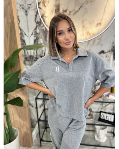 Bluzka polo By o la la...! stone grey