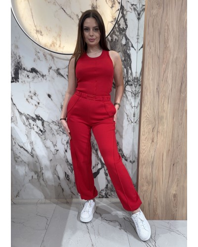 Spodnie dresowe z ozdobnym szwem By o la la...! red kiss