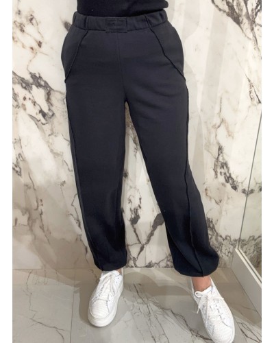 Spodnie dresowe z ozdobnym szwem By o la la...! czarne