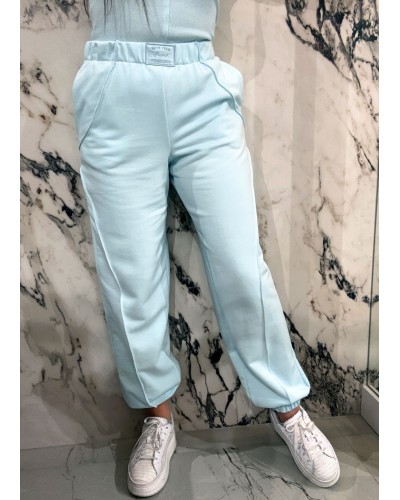 Spodnie dresowe z ozdobnym szwem By o la la...! blue mint