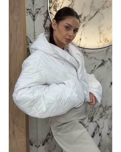 Pikowana kurtka z bufiastym rękawem By o la la...! biała