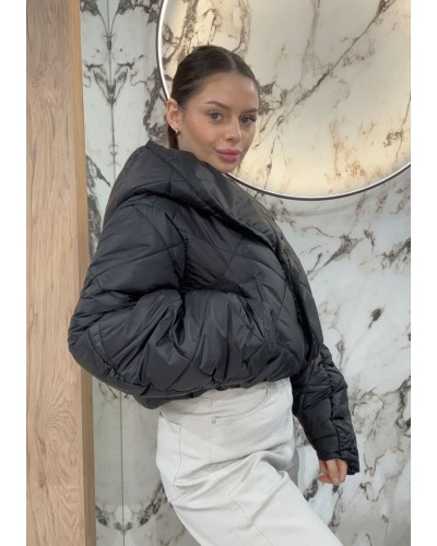 Pikowana kurtka z bufiastym rękawem By o la la...! czarna