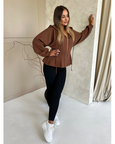 Taliowana bluza z kapturem Lisa camel