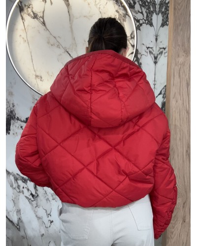 Pikowana kurtka z bufiastym rękawem By o la la...! red kiss