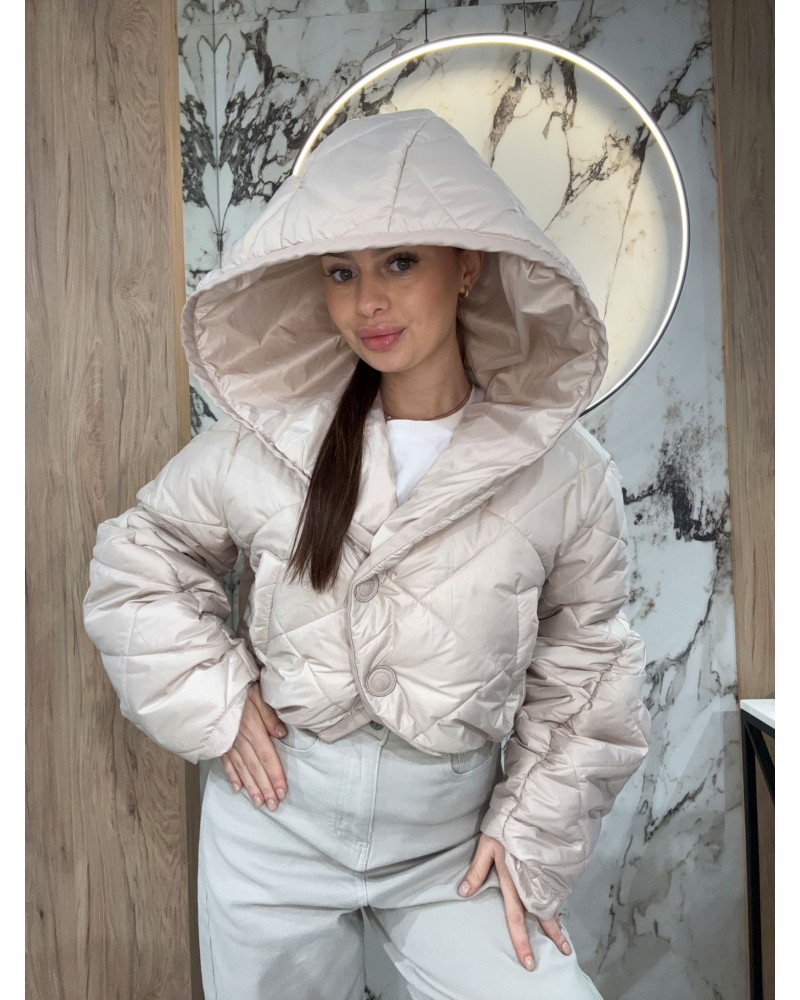 Pikowana kurtka z bufiastym rękawem By o la la...! nude