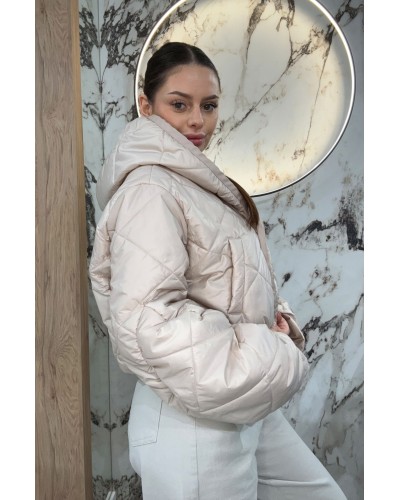 Pikowana kurtka z bufiastym rękawem By o la la...! nude