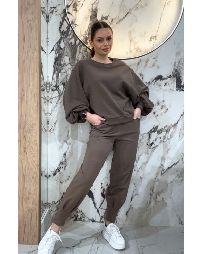 Bluza z przeszyciami By o la la...! kakao